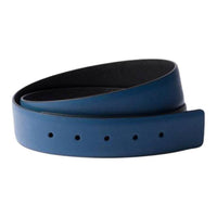 PRADA Leather Leather Belts Men's Blue Width 3.5CM