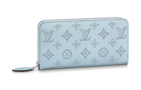 LOUIS VUITTON Zippy Cow Leather Wallet Women's Light Blue