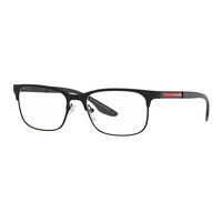PRADA Metal Rectangular Eyeglass Frames Men's Black