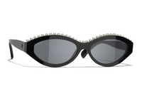 CHANEL Plate Frame Cat Eye Sunglasses Women's