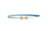 HERMES Leather Belts Women's Dusty Blue/Sky Blue