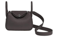 HERMES Lindy Taurillon Clemence Leather Handbag Shoulder Bag Crossbody Bag Mini Women's 3S Macassar Ebony