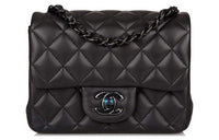 CHANEL Lambskin Shoulder Bag Crossbody Bag Regular Women's Black
