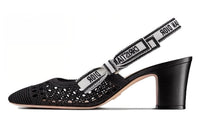 DIOR Moi Block Heel High Heels Women's Black