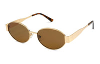 SAINT LAURENT Oval Sunglasses Women's Gold