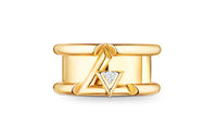 LOUIS VUITTON Lv Volt One Band Ring Yellow Gold And Diamond