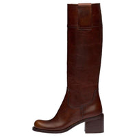 MIU MIU Knee-high Boots Women's Red Brown