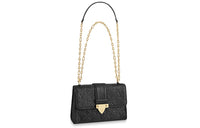 LOUIS VUITTON Cow Leather Shoulder Bag, Crossbody Bag Women's Black
