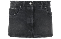 PRADA Denim Washed Ultra Mini Skirt 'Black'
