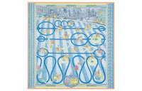 HERMES Silk Scarves Women's Blue/Green/Pink