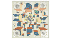 HERMES Silk Scarf Women's Light Yellow