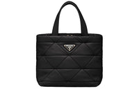 PRADA Soft Sheepskin Patchwork Tote Bag Shopping Bag Handbag Shoulder Bag Women's Black