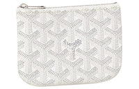 GOYARD Canvas With Calfskin Key Pouch Nano Unisex White