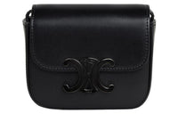 CELINE Triomphe Shiny Cow Leather Clutches Shoulder Bag Crossbody Bag Mini Women's Black