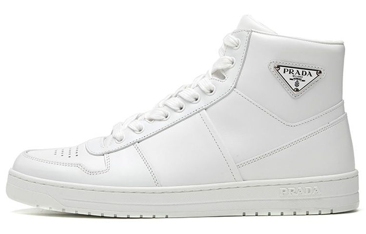 PRADA Abrasion Resistant High Top Skateboard Shoes Men's White