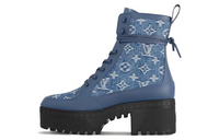LOUIS VUITTON Laureate Ankle Boots 5cm Women's Blue