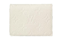 LOUIS VUITTON Cow Leather Wallets Card Holders Men's Full Moon White