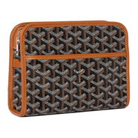 GOYARD JOUVENCE Calfskin Toiletry Bag Small Size Unisex Black & Brown