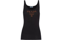 PRADA Logo-print Silk Tank Top