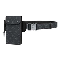 LOUIS VUITTON Coated Canvas Fanny Pack Unisex Black