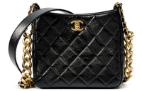 CHANEL Sheepskin Shoulder Bag Crossbody Bag Women's Black