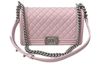 CHANEL Leboy Cow Leather Crossbody Bag Shoulder Bag Medium Size Women's Pink
