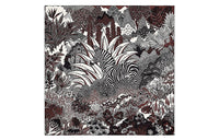 HERMES Silk Scarves Women's Black/White