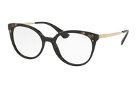 PRADA Acetate Round Eyeglass Frames Women's Black