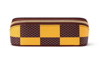 LOUIS VUITTON Damier Pop Canvas With Leather Storage Bags Eyeglass Pouches Medium Size Women's Yellow