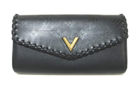 LOUIS VUITTON Leather Wallet Women's Black