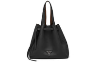 PRADA Leather Tote Bag Shoulder Bag Women's Black