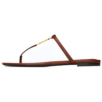 SAINT LAURENT Cassandra Logo Plaque Sandals Women's