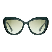 CHANEL Acetate Cat Eye Sunglasses Men's Green