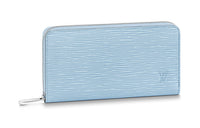 LOUIS VUITTON Zippy Epi Cow Leather Wallet Women's Blue