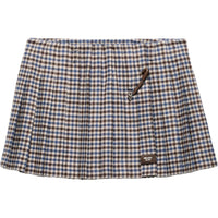 PRADA Checked Wool Mini Skirt