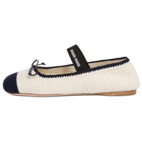 MIU MIU Flat Mary Jane Shoes Women's Ivory