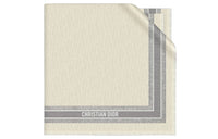 DIOR Wool Cashmere Square Scarf Women's Ecru
