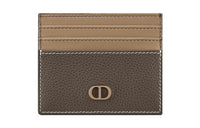 DIOR Grained Cow Leather Card Clip Card Holder Men's Ebony Black
