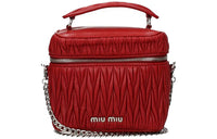 MIU MIU Leather Handbag Women's Red