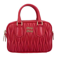 MIU MIU Matelassé Leather Shoulder Bag, Crossbody Bag, Handbag Mini Women's Red