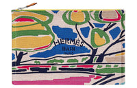 HERMES H Canvas Clutch Women's Multicolor