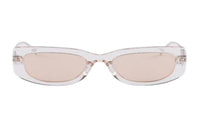PRADA Acetate Metal Crystal Irregular Shape Sunglasses Women's Transparent