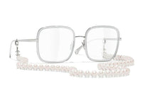 CHANEL Eyeglass Frames Unisex Silver