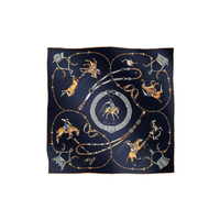 HERMES Silk Scarves Women's Blue