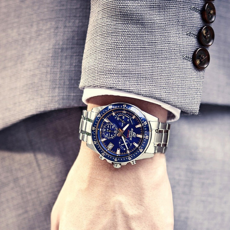 CASIO EDIFICE Series Leisure Fashion Men's Mens Blue Analog EFV-530DB-2AV