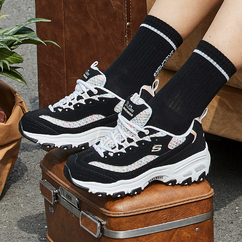 (WMNS) Skechers D'lites 1.0 13144-BKLP