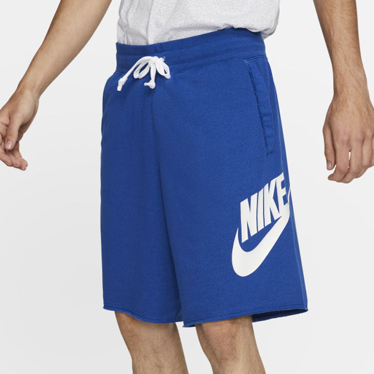 Men's Nike Swoosh Logo Loose Breathable Running Sports Shorts Blue AR2376-439