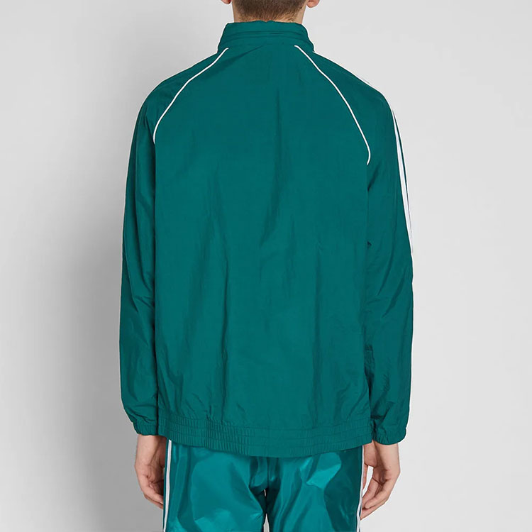 Men's adidas originals Logo Colorblock Stripe Sports Jacket Green CW1311
