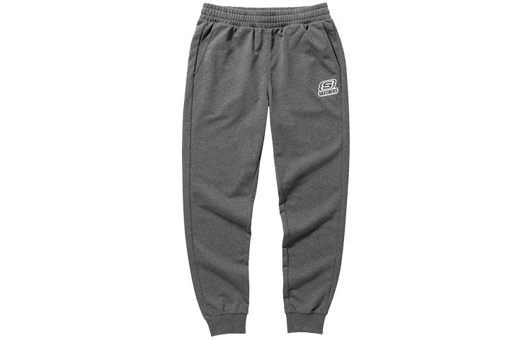 Skechers Logo Printed Knitted Tapered Sport Pants 'Black Navy Grey' L121M224
