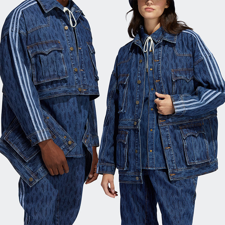 adidas originals x IVY PARK Crossover Cotton Loose Detachable Denim Jacket Blue H61700